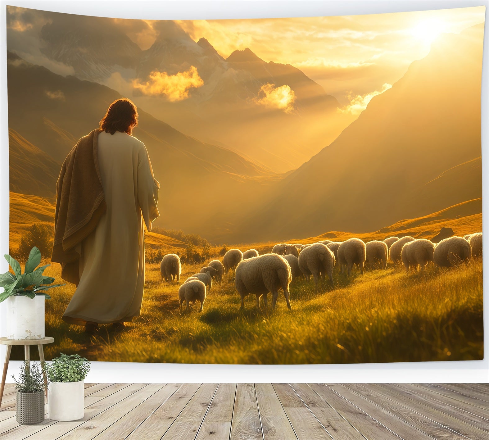 Religious Easter Backdrops Valley Glow He Is Risen Easter Photo Backdrop LXX61-145
