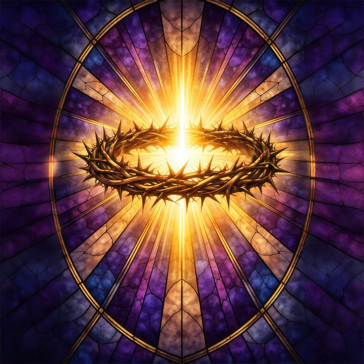 Religious Easter Backdrops He Is Risen Crown Thorns Easter Picture Backdrops LXX61-150