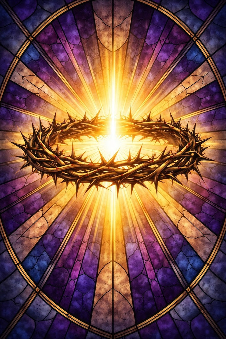 Religious Easter Backdrops He Is Risen Crown Thorns Easter Picture Backdrops LXX61-150