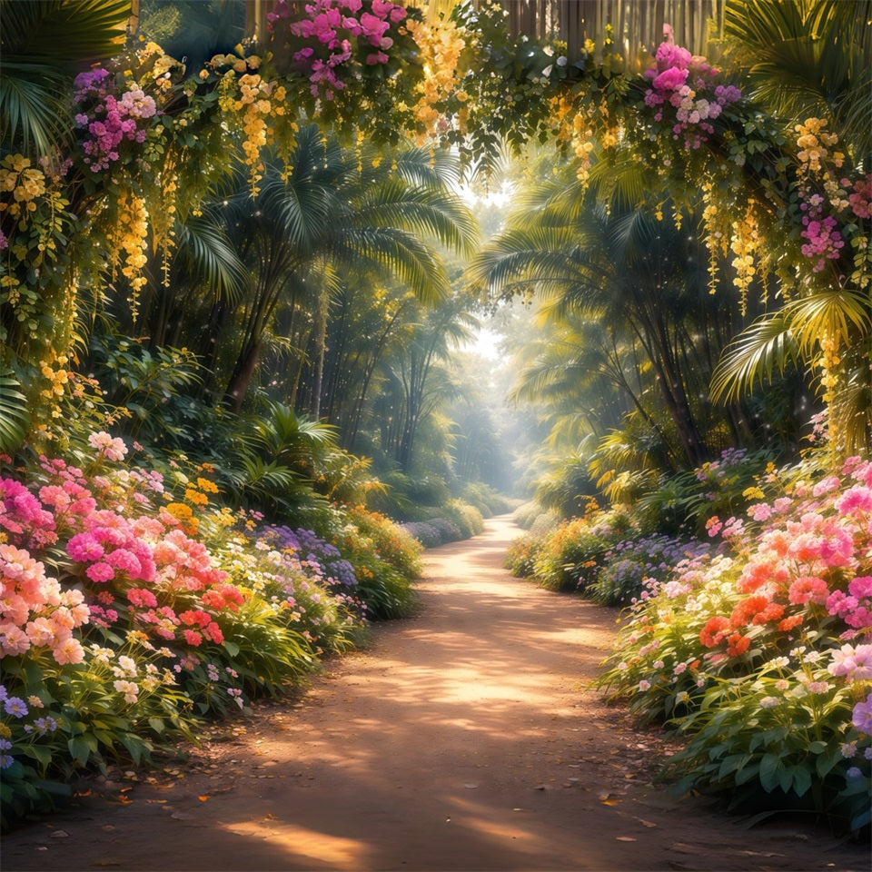 Garden Backdrop Enchanted Garden Blossom Walk Spring Photo Backdrop LXX61-153