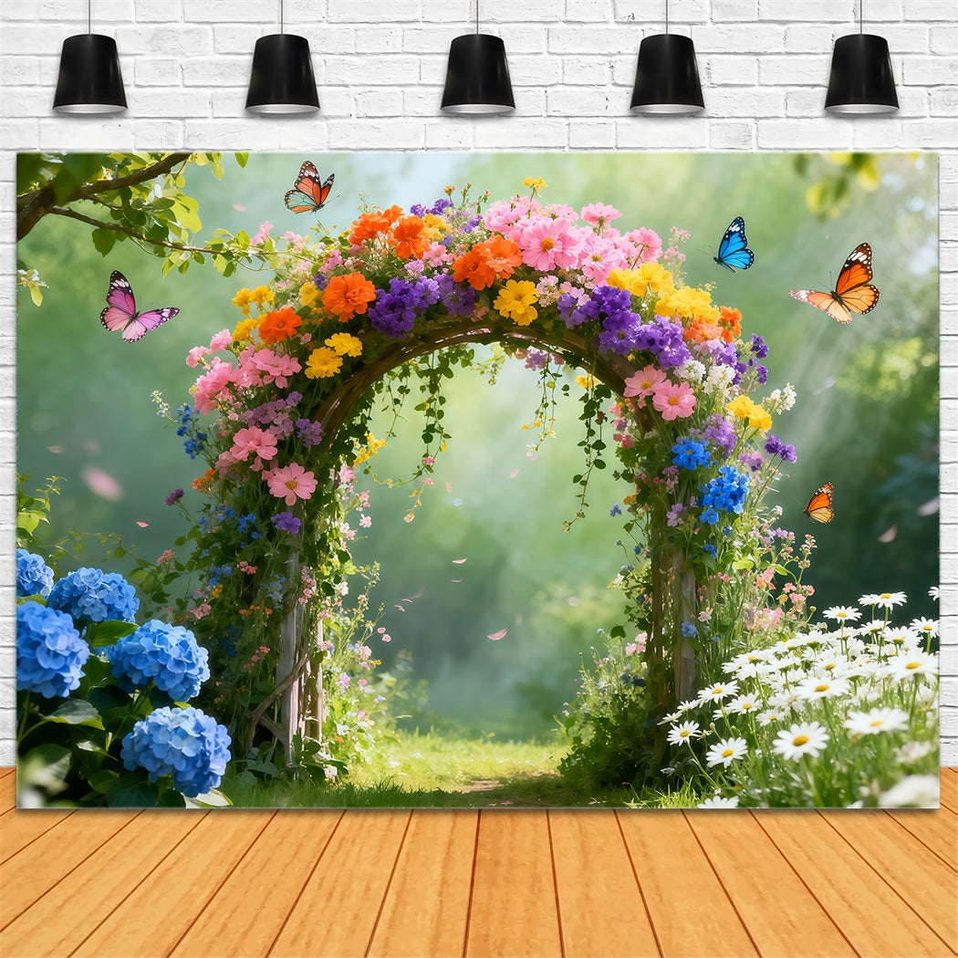 Butterfly Backdrops Wildflower Arch Meadow Forest Spring Backdrop Ideas LXX61-161