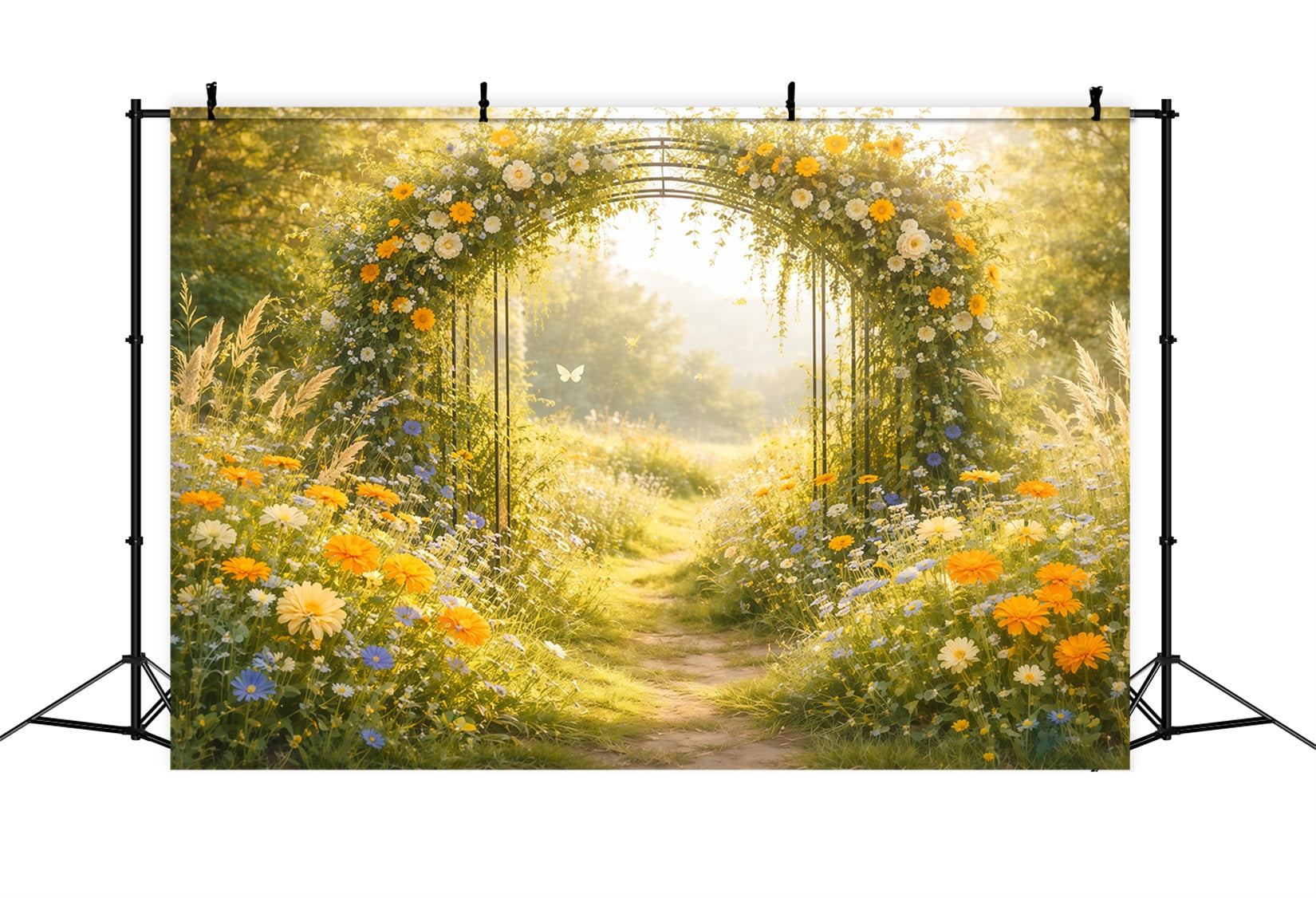 Butterfly Backdrop Ideas Sunlit Wildflower Garden Arch Spring Time Backdrop LXX61-167
