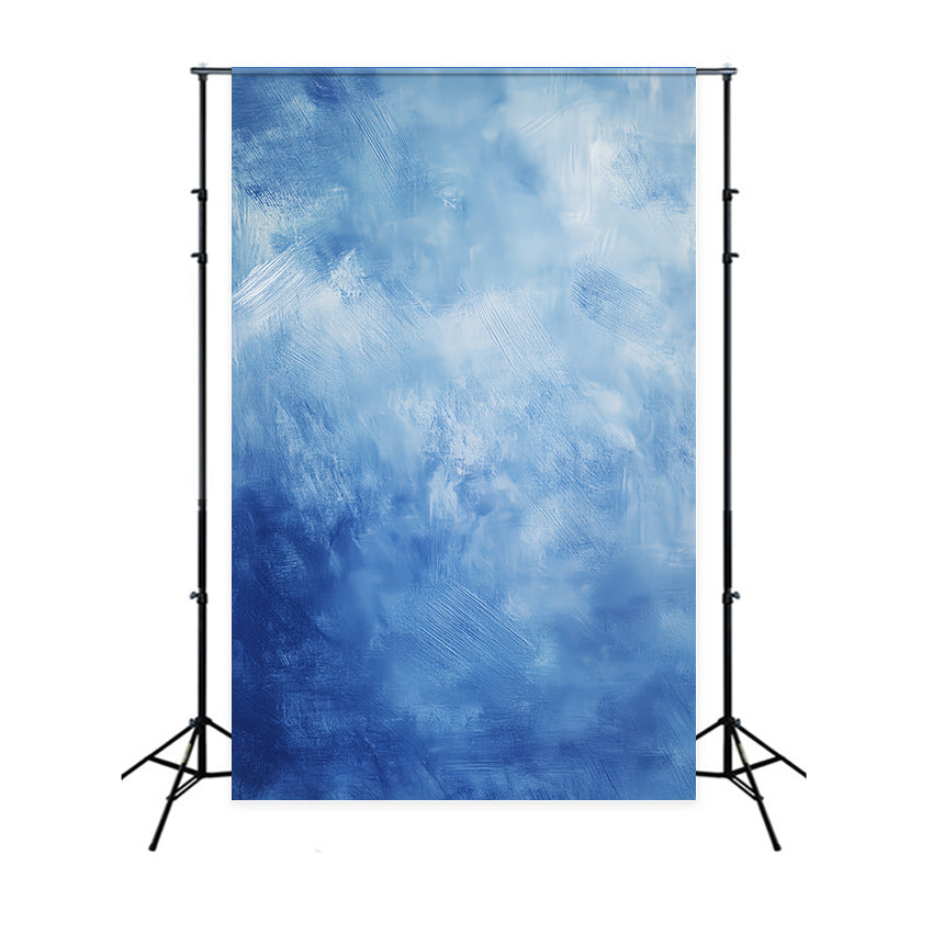 Senior Portrait Backdrop Cerulean Cloud Brush Texture Portrait Studio Backdrop LXX61-19