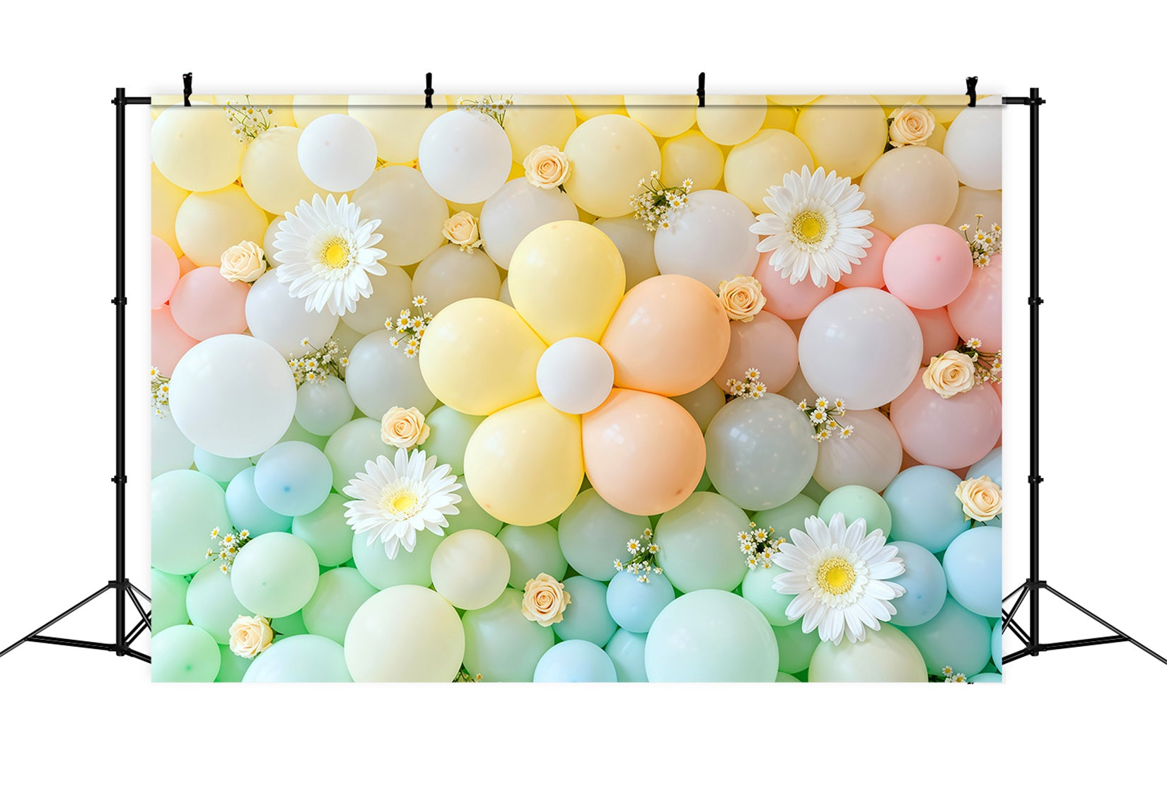 Daisy Backdrop Flowers Pastel Balloon Wall Floral Garland Backdrop LXX61-197