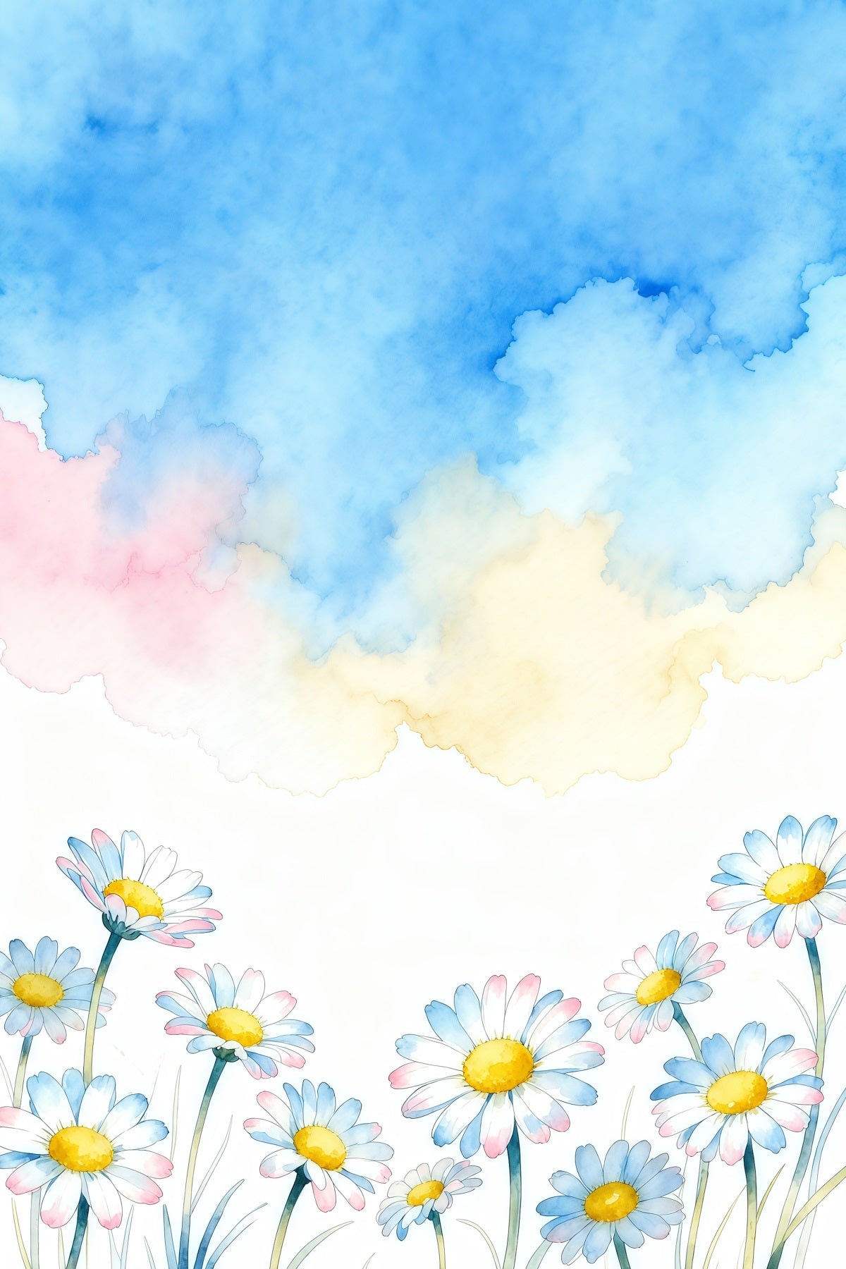 Daisy Photo Backdrop Pastel Cloud Art Flower Floral Photography Backdrops LXX61-208