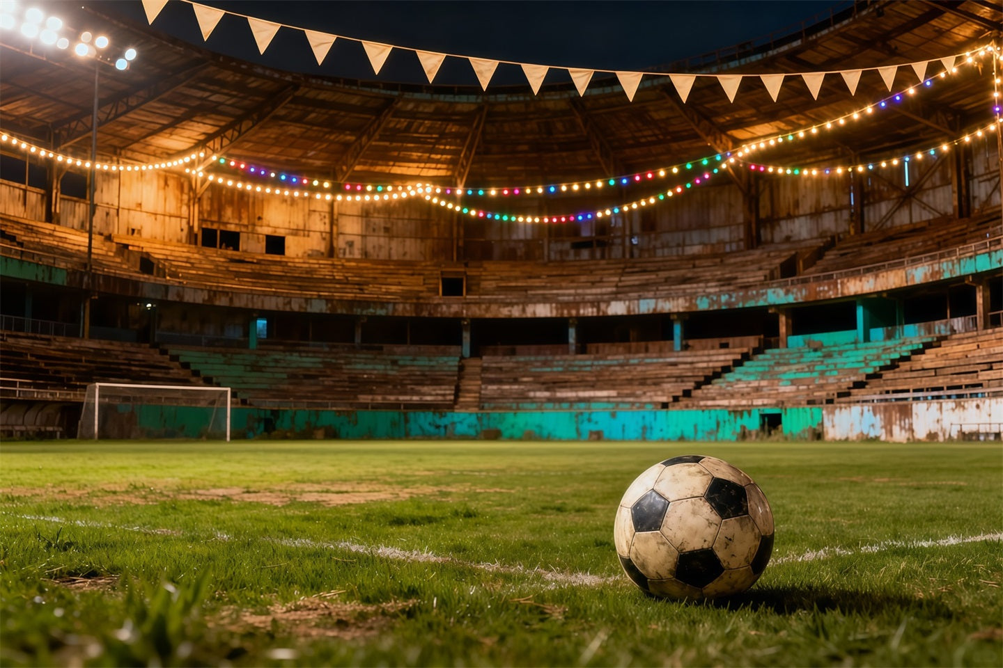 Soccer Photo Backdrop Night Stadium Celebration Lights Sports Photo Backdrop LXX61-216