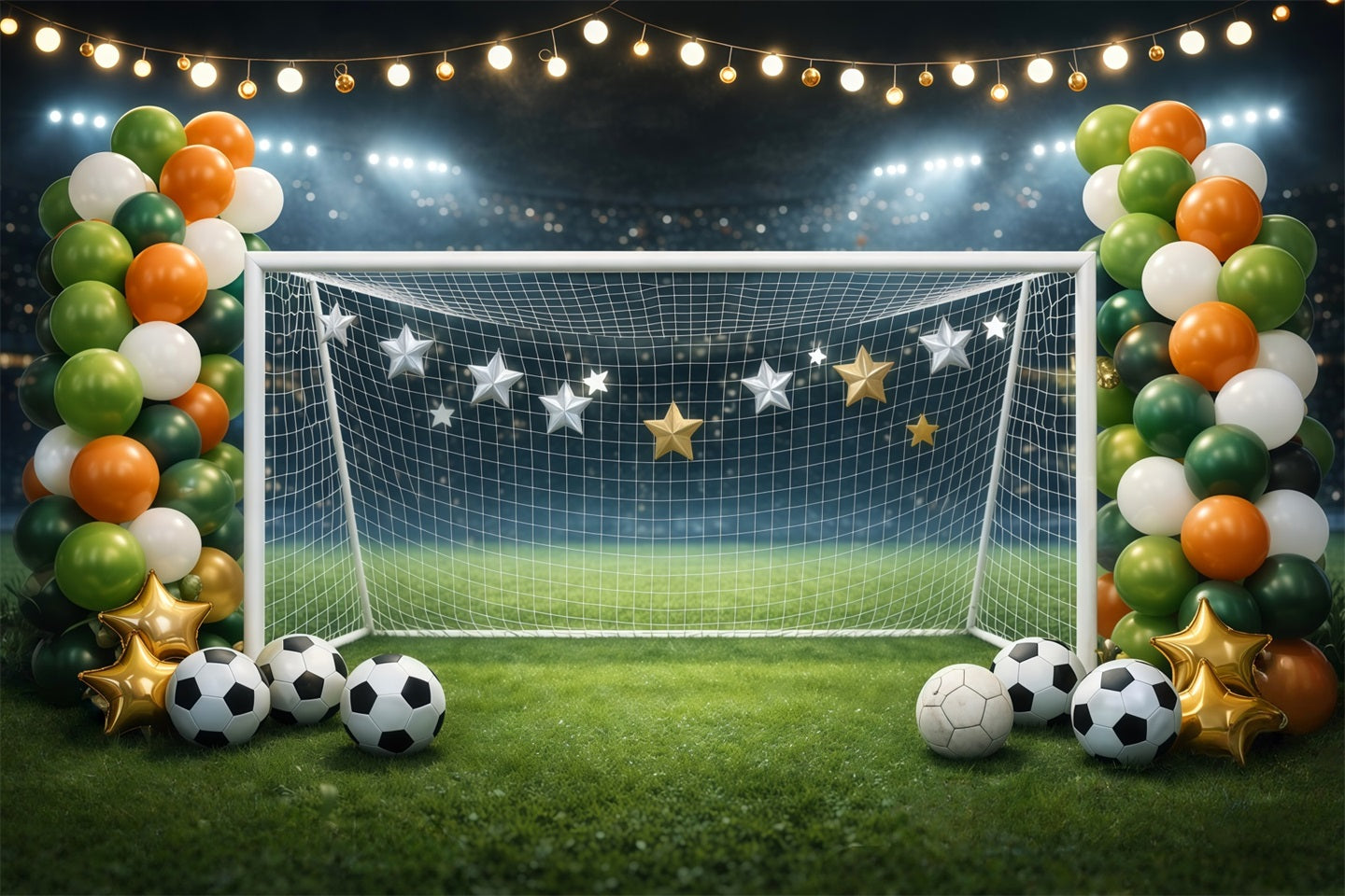 Soccer Stadium Backdrop Star Goal Championship Sports Photography Backdrop LXX61-219