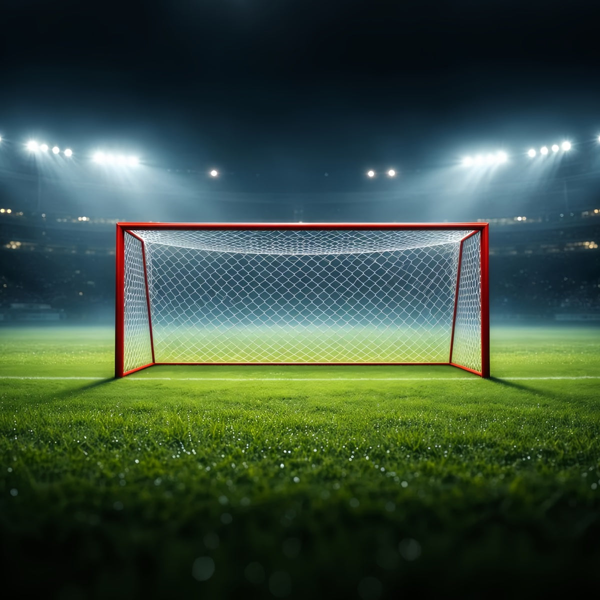 Soccer Field Backdrop Floodlit Goal Center Stage Sports Theme Backdrop LXX61-220