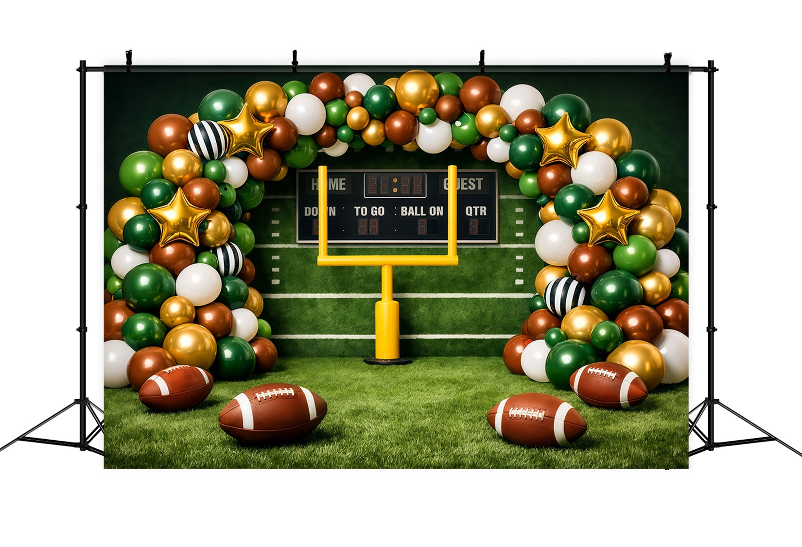Football Backdrop Scoreboard Balloon Arch Celebration Sports Photo Backdrop LXX61-223