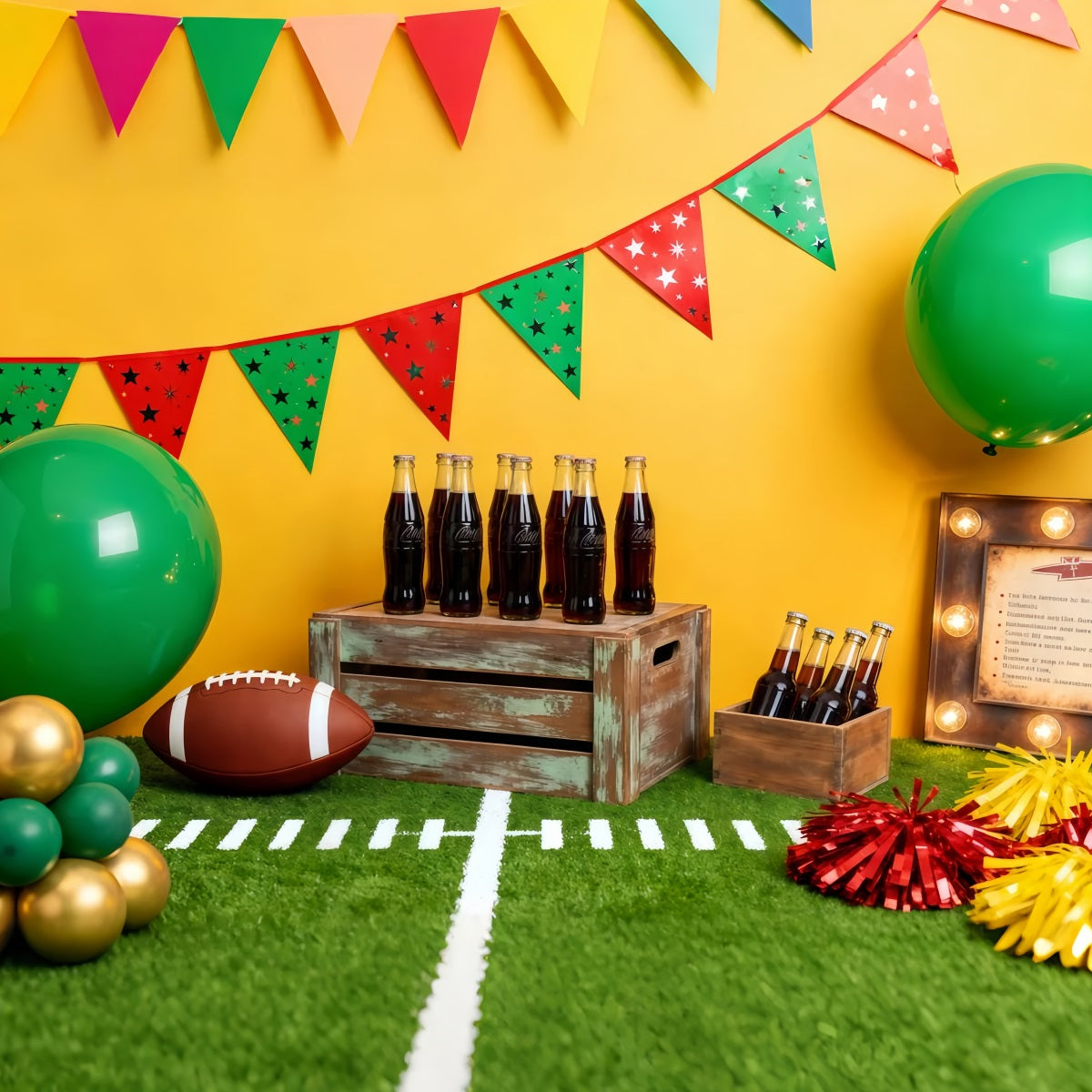 Football Photo Backdrop Game Day Tailgate Decor Sports Photo Backdrops LXX61-227