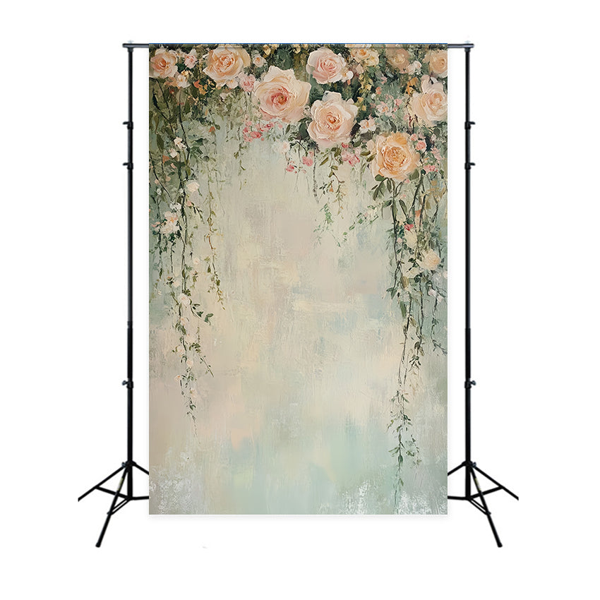 Studio Portrait Backdrops Romantic Blush Rose Cascades Portrait Backdrop Ideas LXX61-23