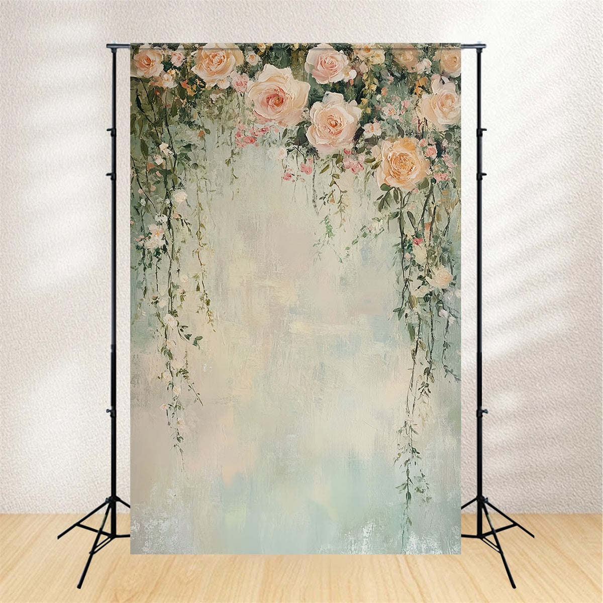 Studio Portrait Backdrops Romantic Blush Rose Cascades Portrait Backdrop Ideas LXX61-23