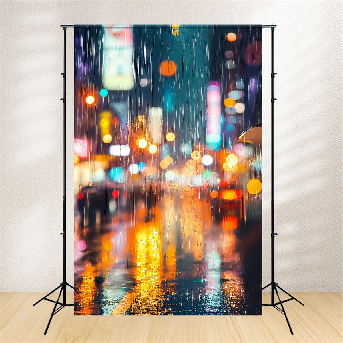 Portrait Studio Backdrops Rainy Neon City Bokeh Professional Portrait Backdrop LXX61-25