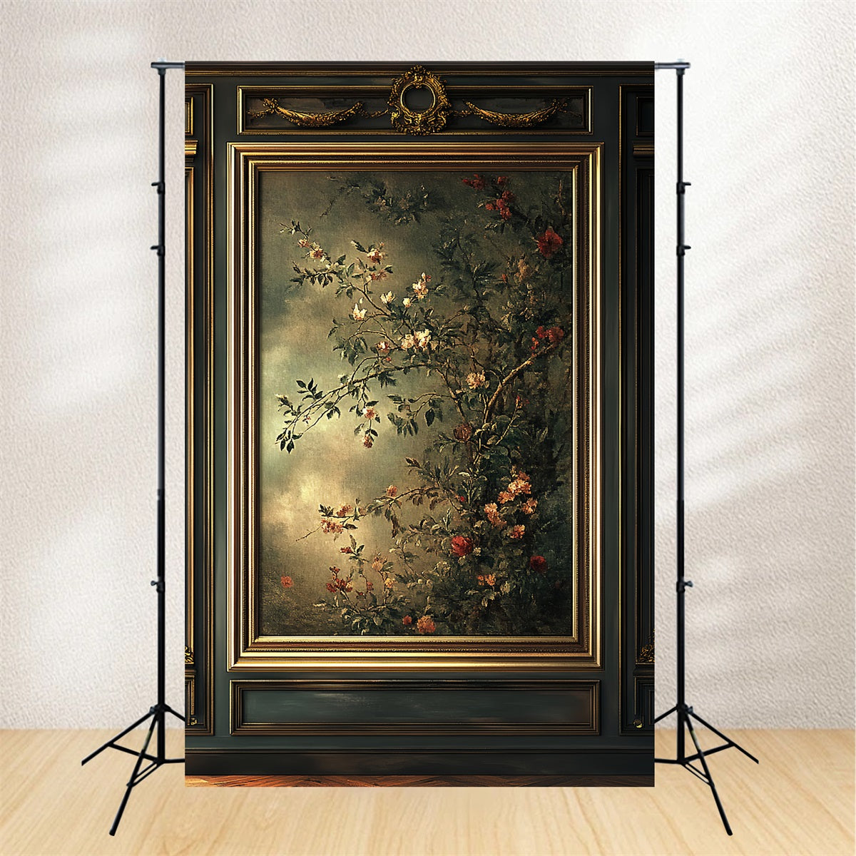 Family Portrait Backdrop Classic Framed Floral Painting Studio Portrait Backdrops LXX61-32