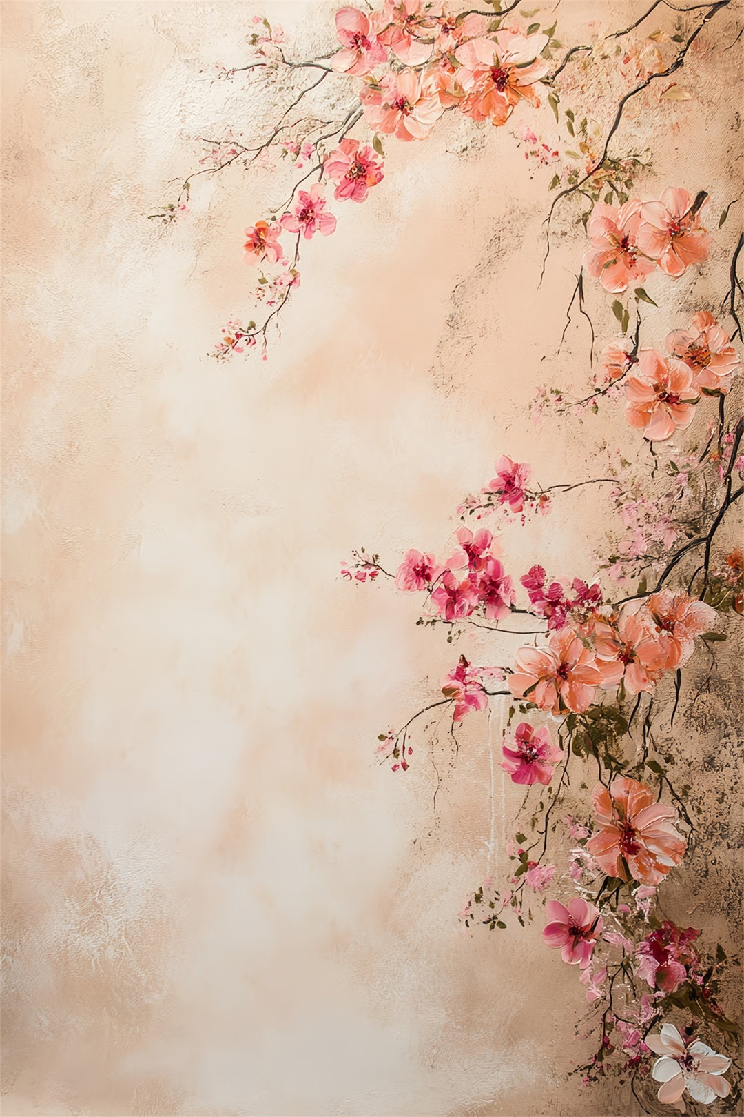 Portrait Photography Backdrops Blush Blossom Painted Wall Portrait Backdrop LXX61-4