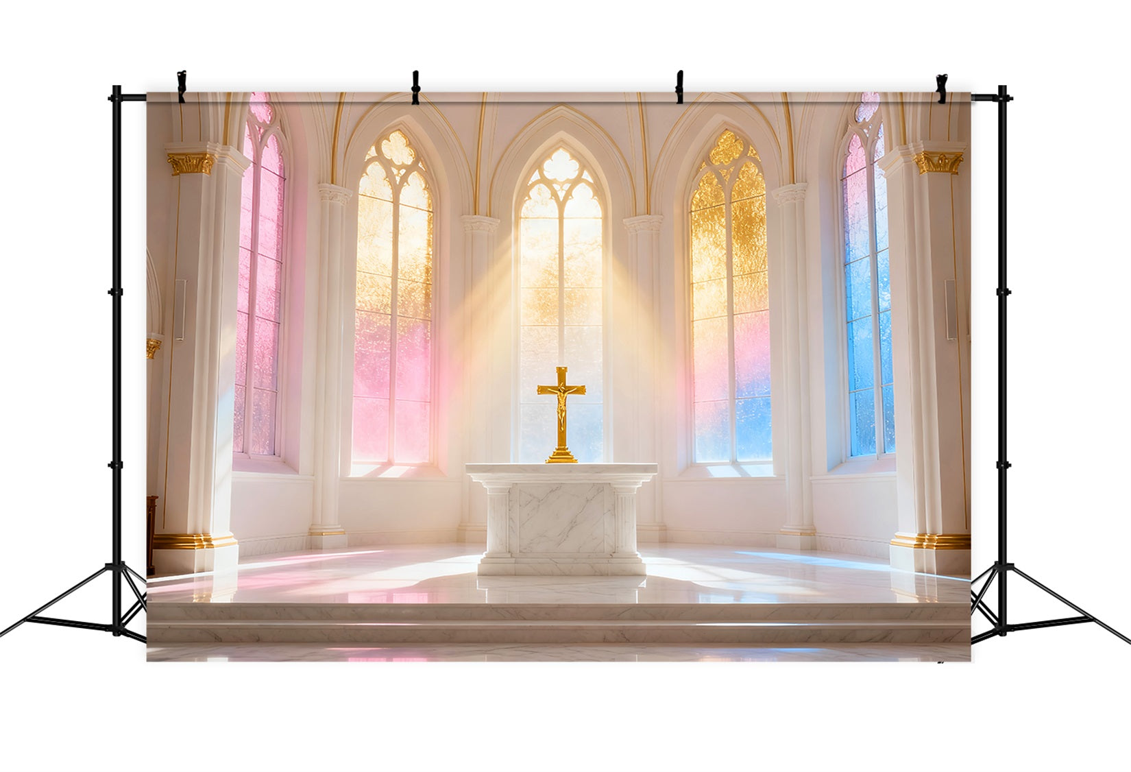 Church Easter Photo Backdrop Ideas Pastel Radiant Church Cross Easter Backdrop 8x8 LXX61-49
