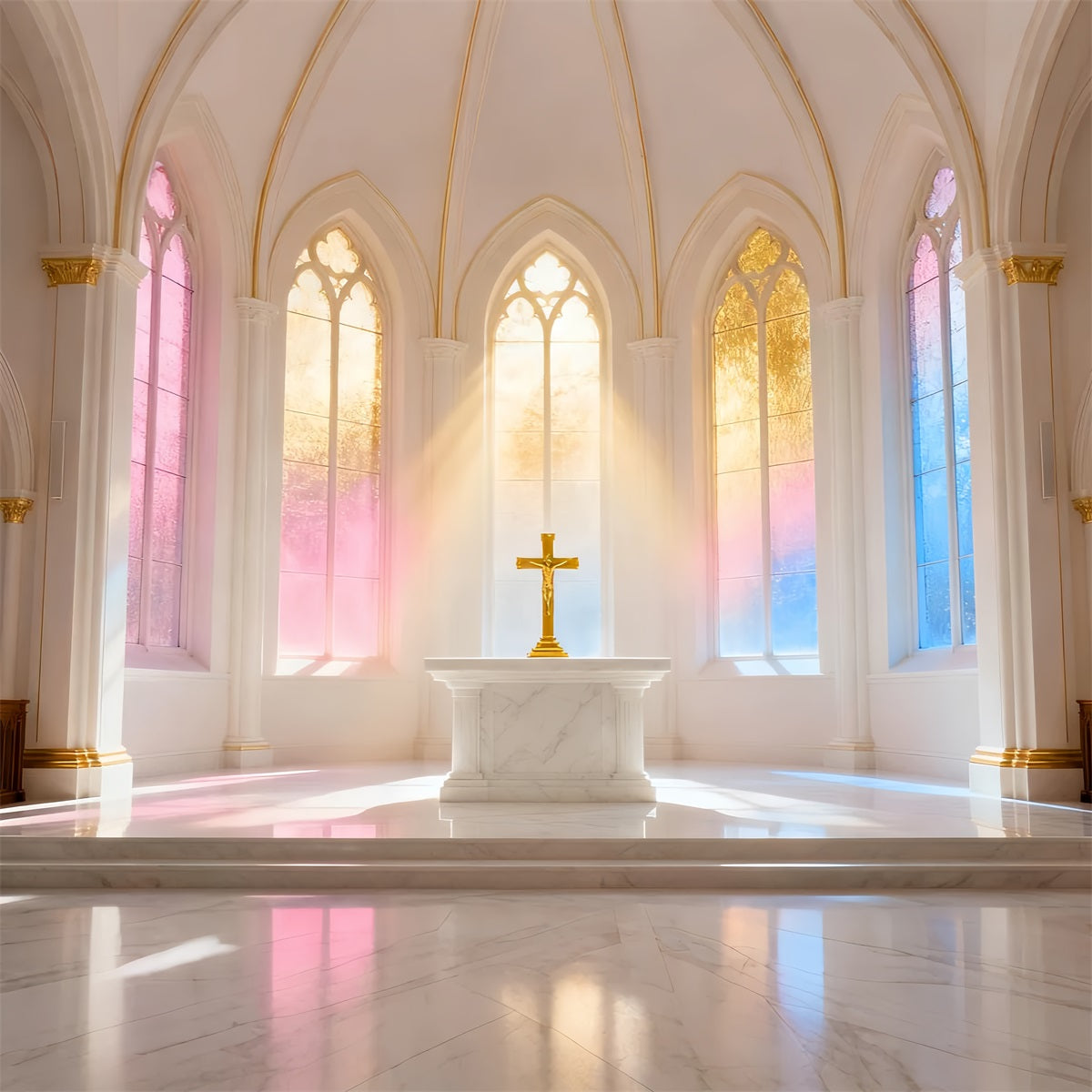Church Easter Photo Backdrop Ideas Pastel Radiant Church Cross Easter Backdrop 8x8 LXX61-49