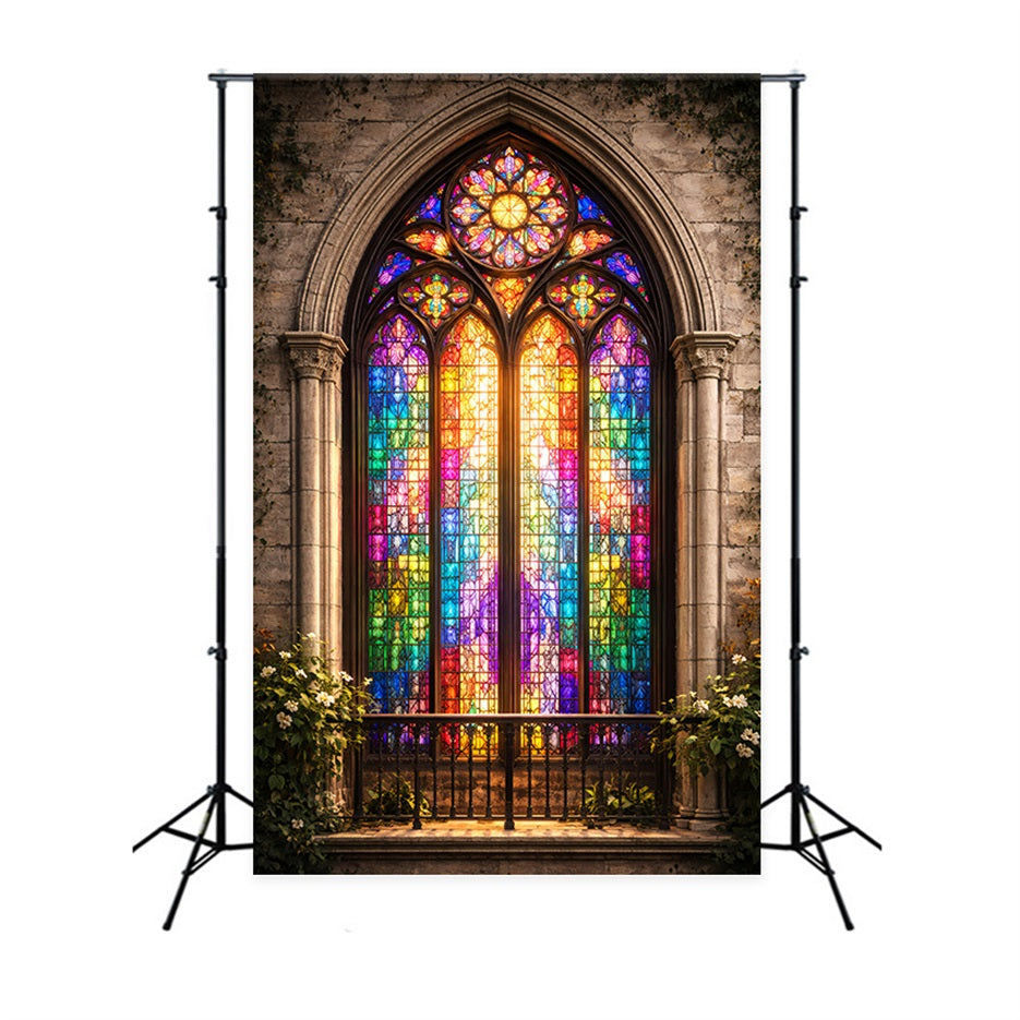 Easter Backdrop Ideas For Church Radiant Gothic Stained Glass Window Easy Easter Backdrop LXX61-51