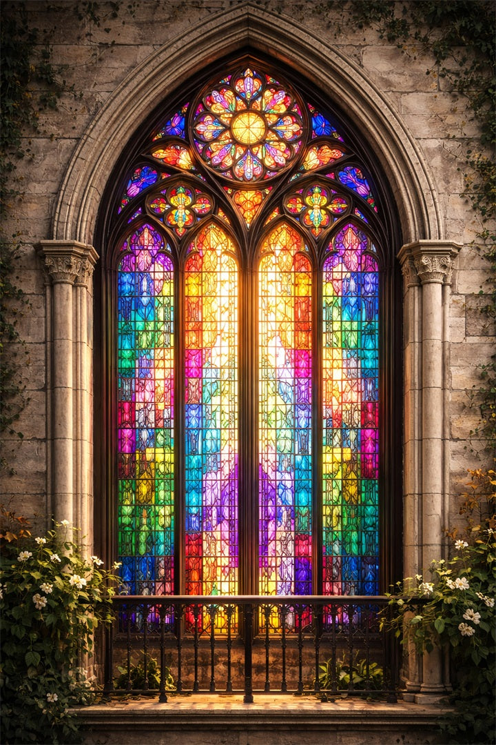 Easter Backdrop Ideas For Church Radiant Gothic Stained Glass Window Easy Easter Backdrop LXX61-51
