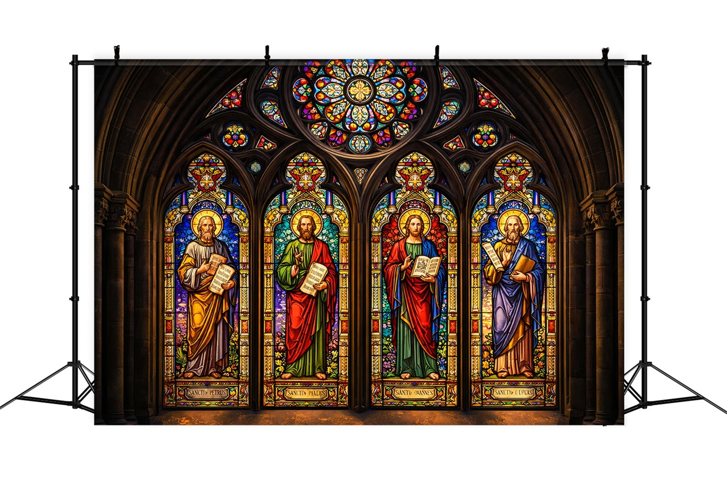 Church Easter Backdrop Ideas Saint Apostles Cathedral Glass Photo Backdrop For Easter LXX61-54