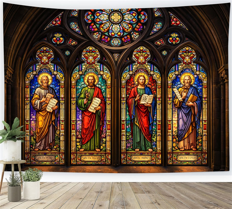 Church Easter Backdrop Ideas Saint Apostles Cathedral Glass Photo Backdrop For Easter LXX61-54