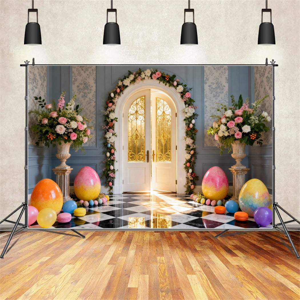 Easter Sunday Backdrop Ideas Golden Archway Egg Hall Easter Photography Backdrop Ideas LXX61-65
