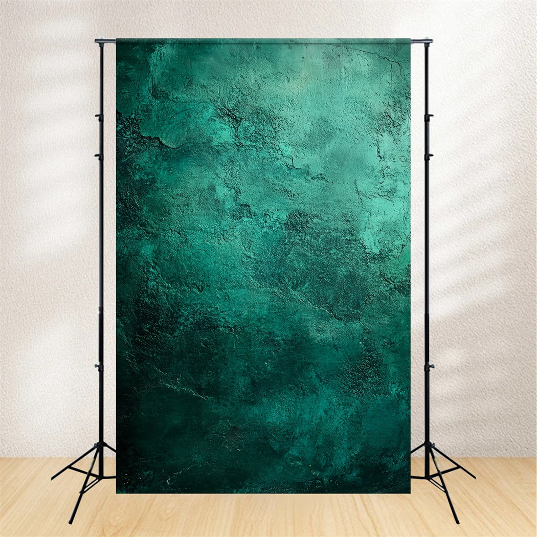 School Portrait Backdrop Emerald Aged Plaster Wall Dark Green Backdrop LXX61-8