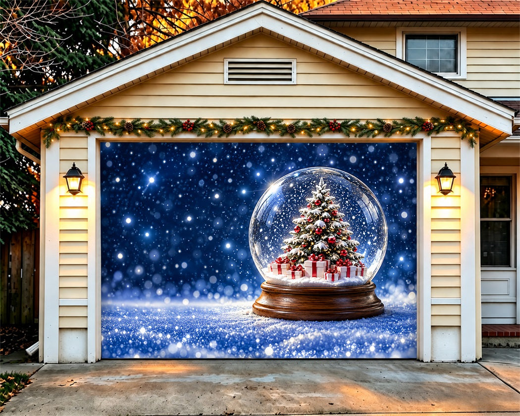 Christmas Ball Garage Door Cover Snow Globe Ornament Christmas Outdoor Garage Door Decor LXX610-134-1 Car