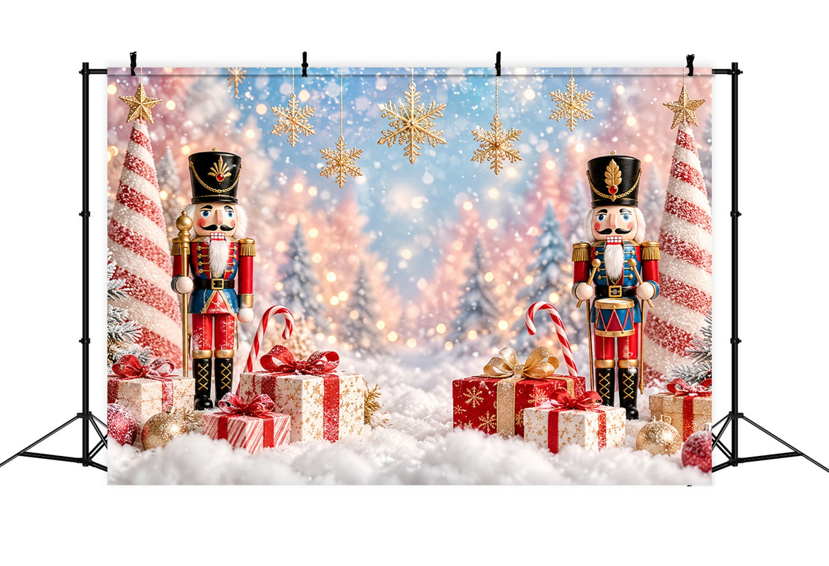 Christmas Backdrop Bokeh Snowflake Gift Display Nutcracker Photo Backdrop LXX610-156