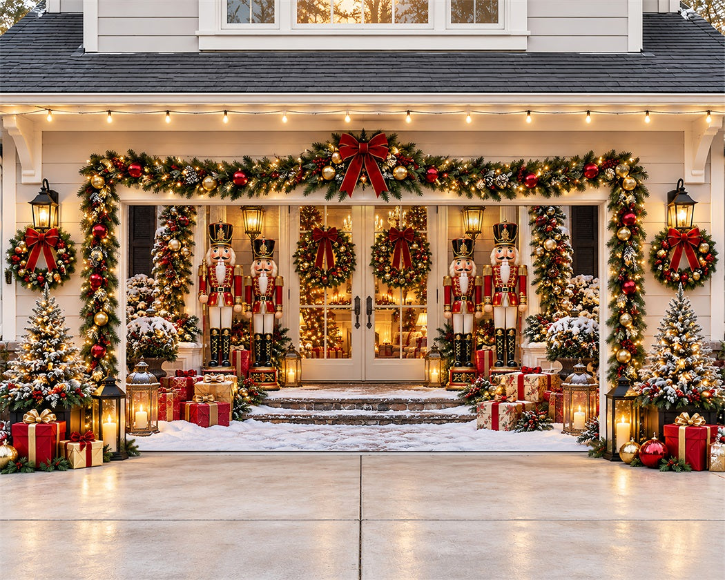 Nutcracker Christmas Garage Door Cover Snowy Festive Entrance Christmas Outdoor Garage Door Decor LXX610-17-2 Car