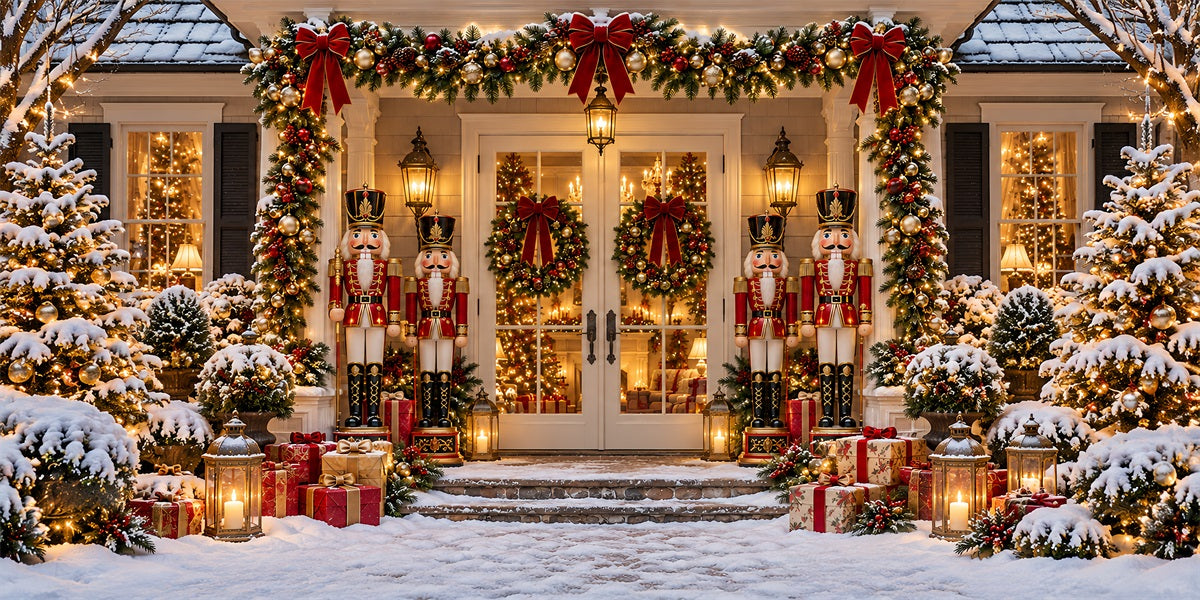Nutcracker Christmas Garage Door Cover Snowy Festive Entrance Christmas Outdoor Garage Door Decor LXX610-17-2 Car