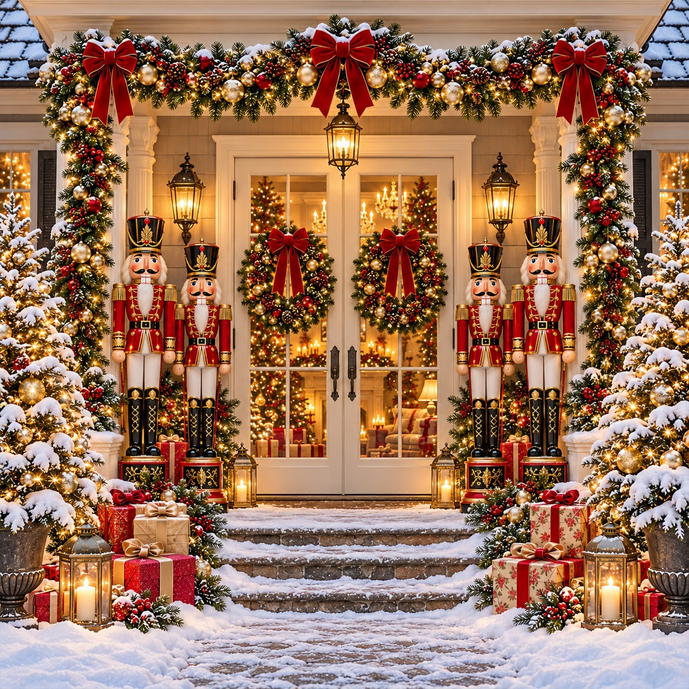 Nutcracker Christmas Garage Door Cover Snowy Festive Entrance Christmas Outdoor Garage Door Decor LXX610-17-1 Car