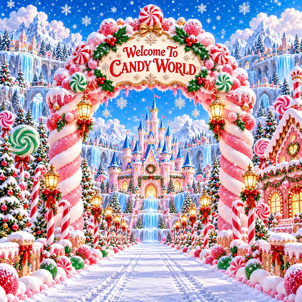 Candyland Christmas Garage Door Banner Castle Peppermint Arch Christmas Garage Door Decoration LXX610-20-1 Car