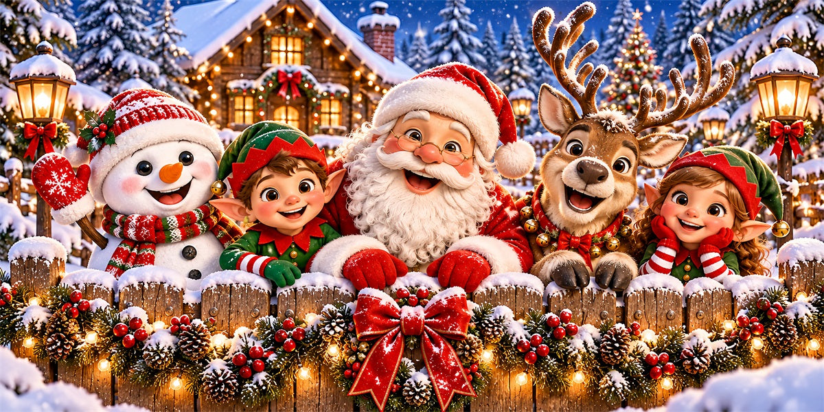 Christmas Party Garage Door Cover Santa Elf Snowman Christmas Garage Door Decoration LXX610-29-2 Car