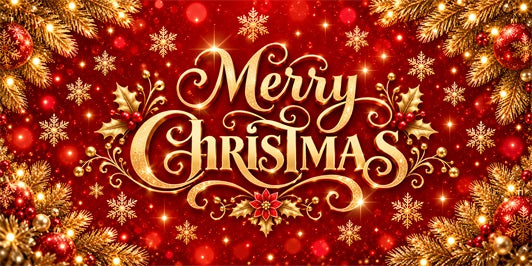 Christmas Party Garage Door Cover Golden Red Lettering Christmas Holiday Garage Door Cover LXX610-52-2 Car