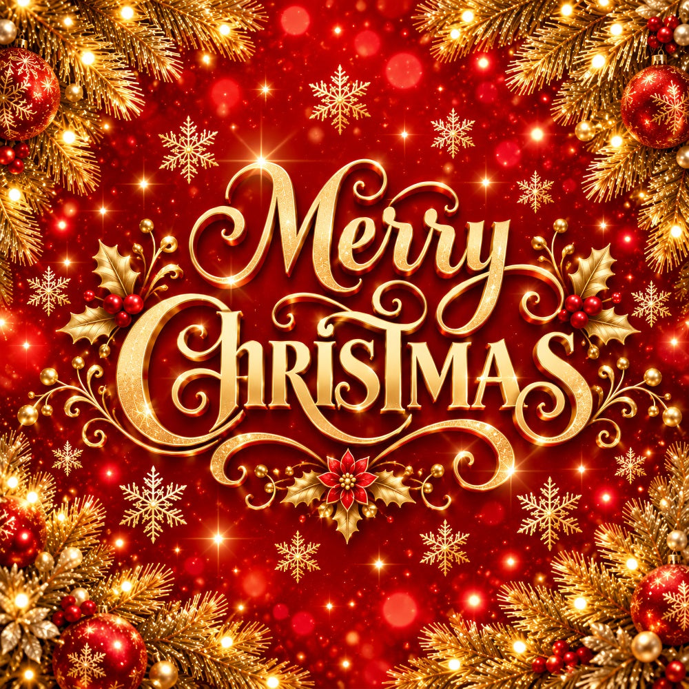 Christmas Party Garage Door Cover Golden Red Lettering Christmas Holiday Garage Door Cover LXX610-52-1 Car