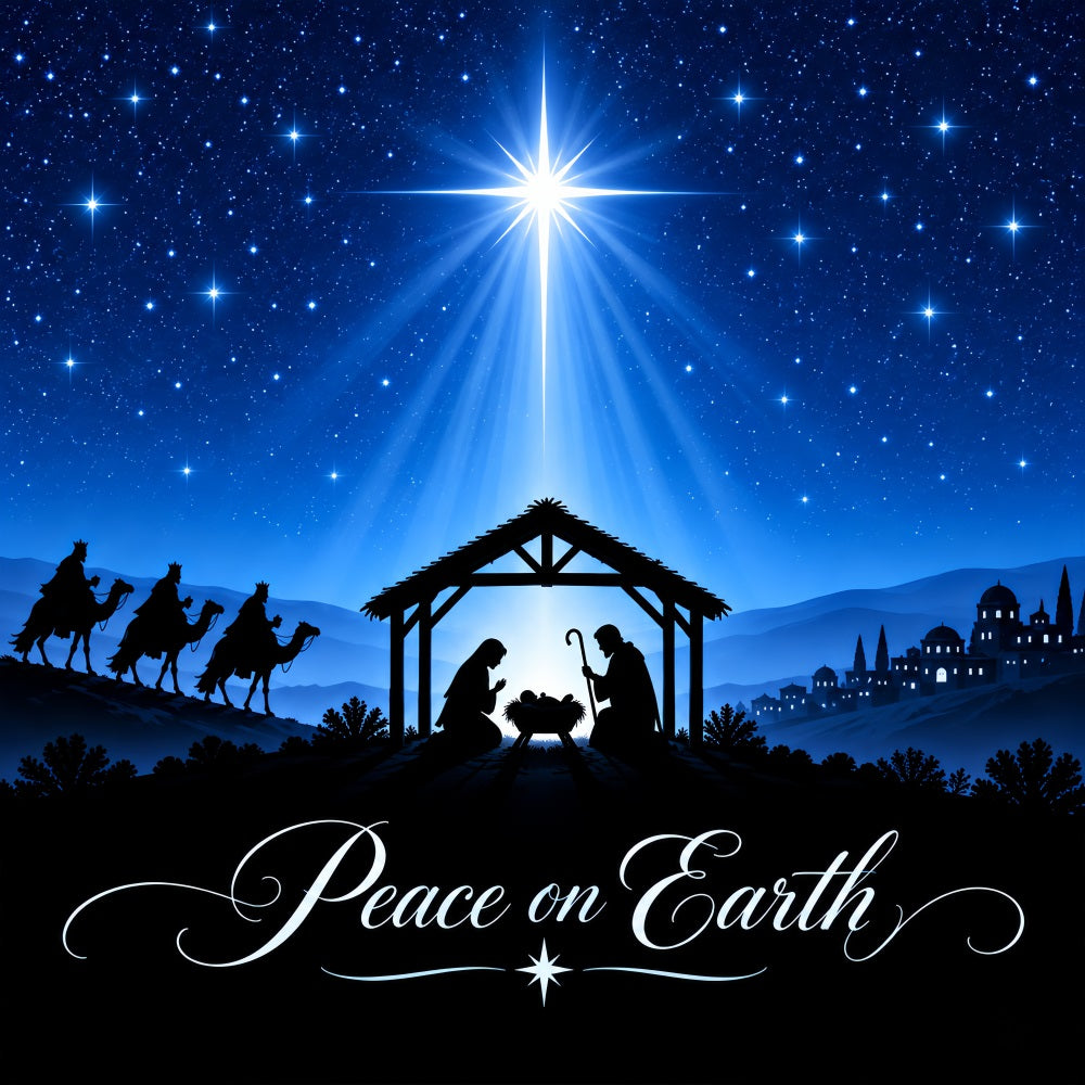 Bethlehem Christmas Garage Door Cover Nativity Starry Silhouette Outdoor Christmas Garage Door Cover LXX610-7-1 Car