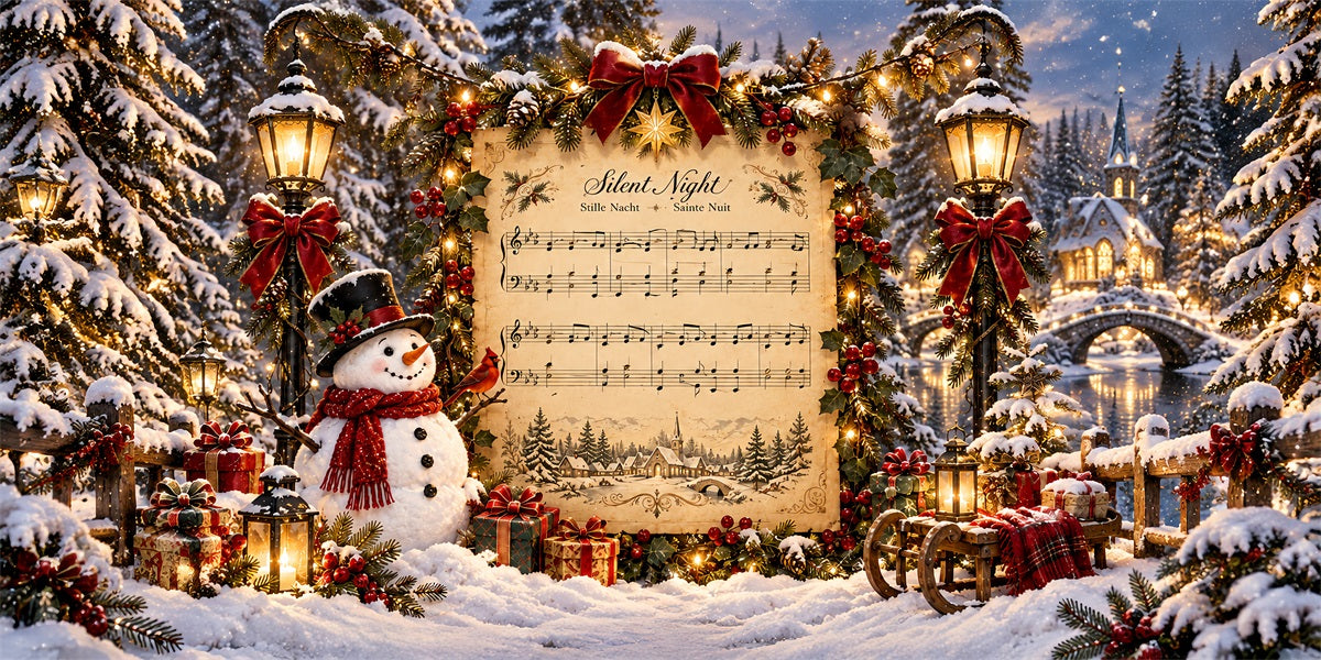 Winter Christmas Garage Door Cover Silent Night Sheetmusic Outdoor Christmas Garage Door Cover LXX610-78-2 Car