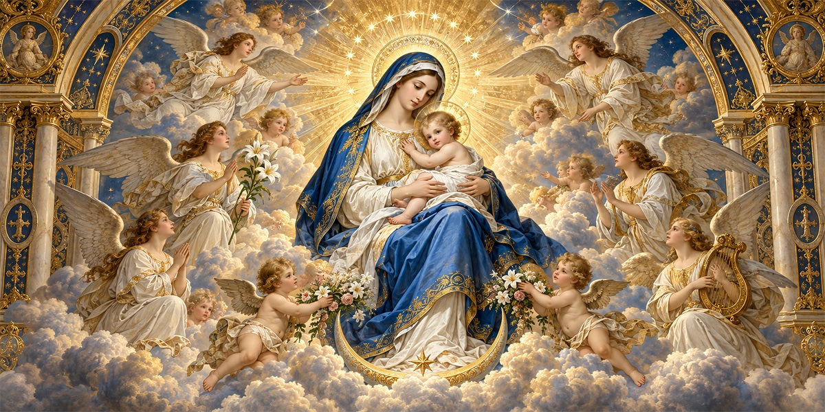 Angel Christmas Garage Door Cover Madonna Glory Clouds Outdoor Christmas Garage Door Decoration LXX610-86-2 Car