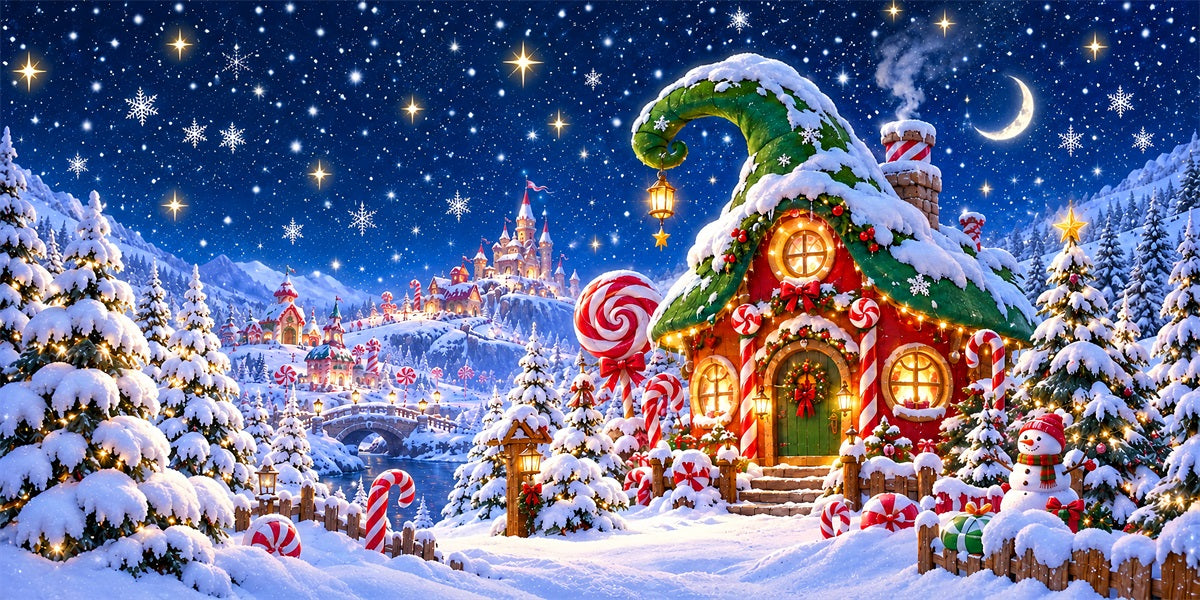 Whimsical Christmas Garage Door Cover Candy Cottage Wonderland Christmas Garage Door Banner LXX610-94-2 Car