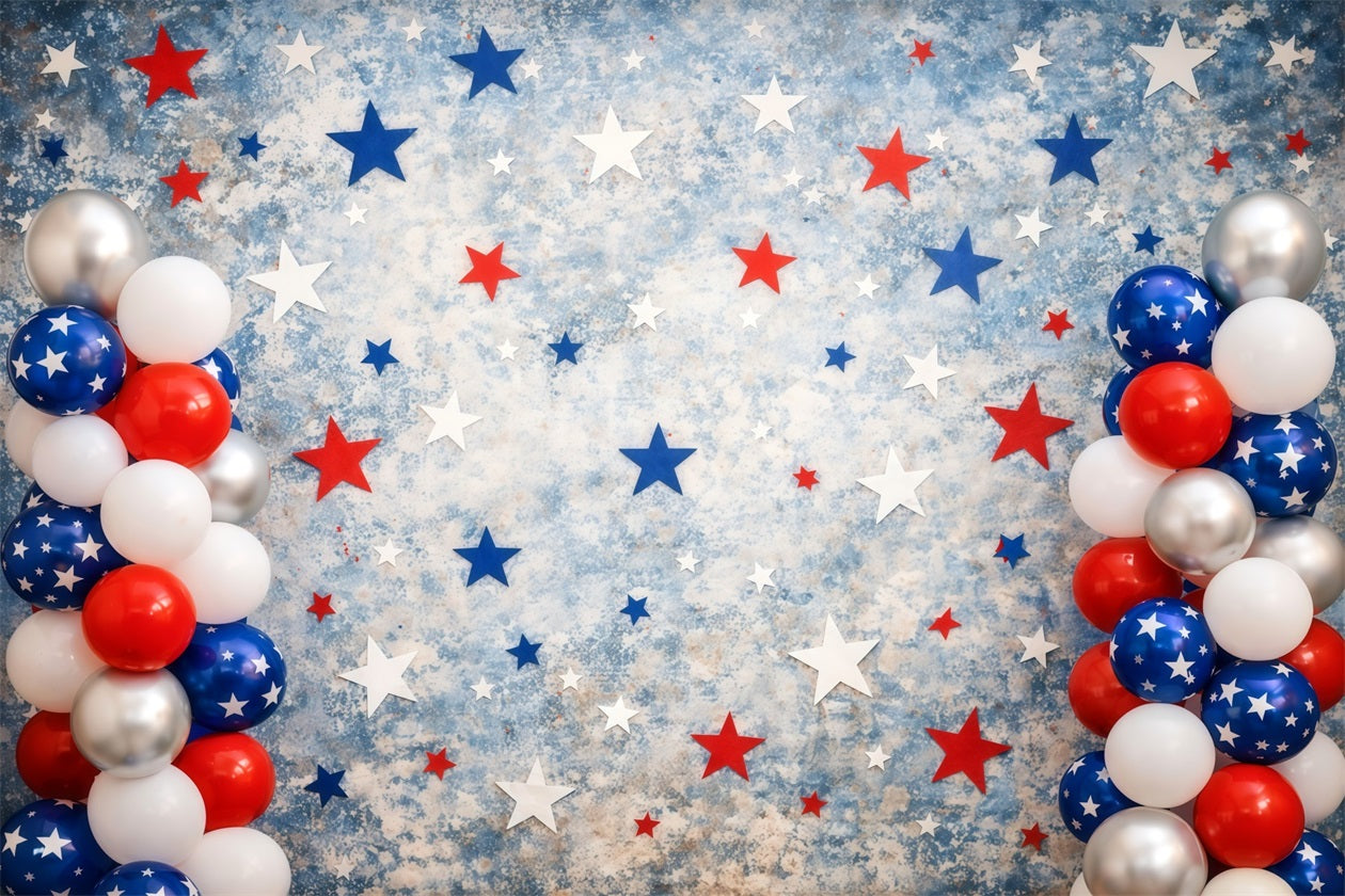 USA Flag Backdrop Vintage Star Balloon Wall 4th of July Photography Backdrops LXX62-16