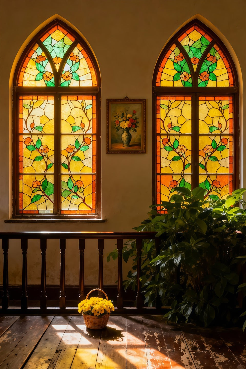 Stained Glass Window Backdrop Church Religious Easter Backdrops For Photography LXX62-40