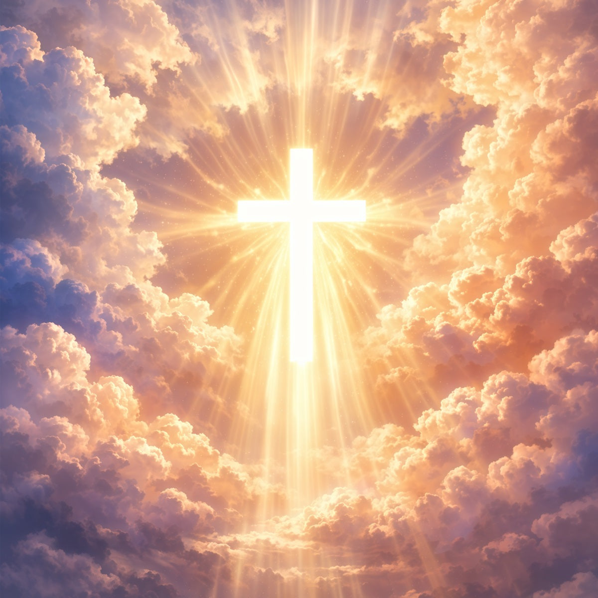 Cross Backdrops Heavenly Holy Light Cloudscape Easter Photography Backdrops LXX62-41
