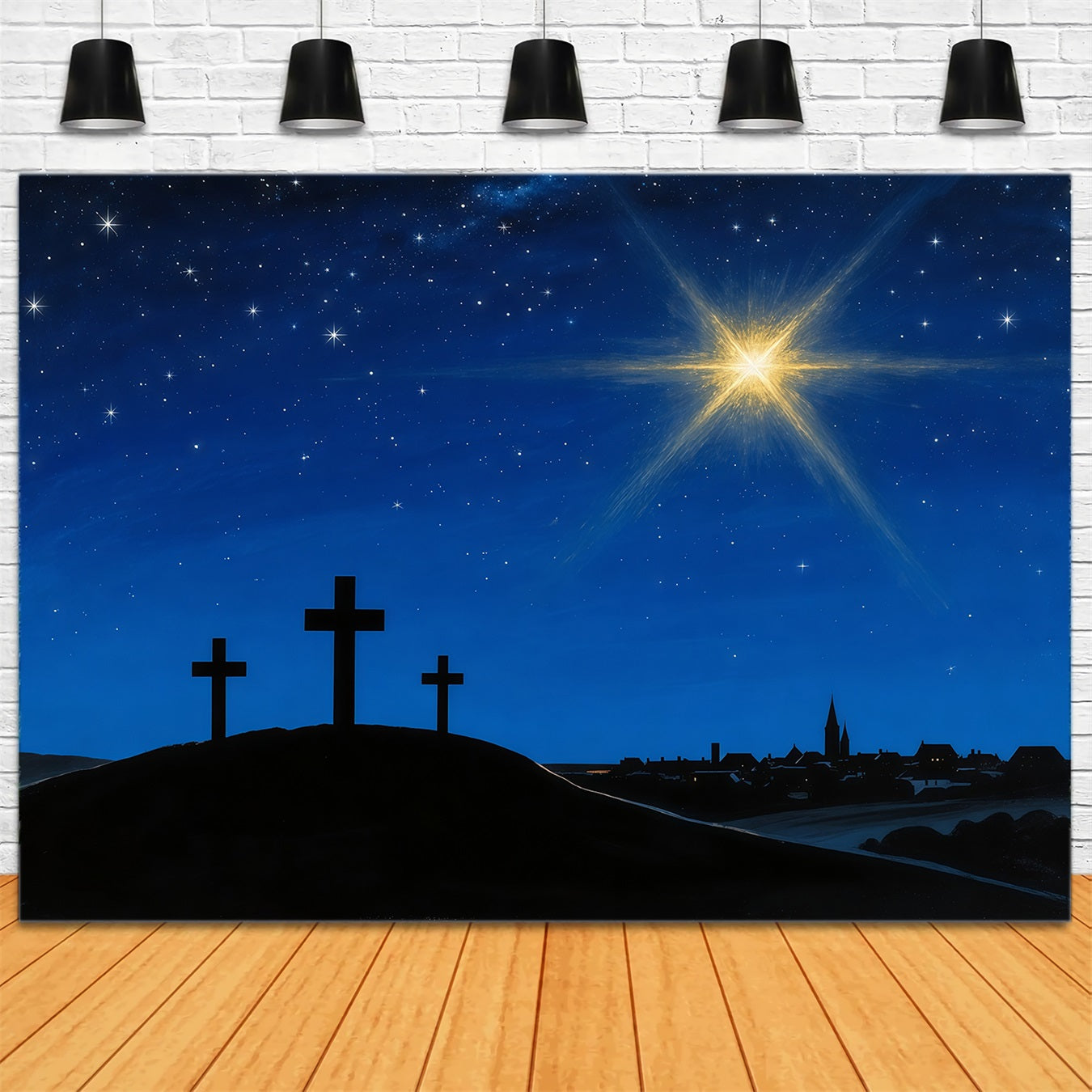Easter Church Backdrops Bethlehem Radiant Guiding Star Easter Backdrop For Pictures LXX62-45