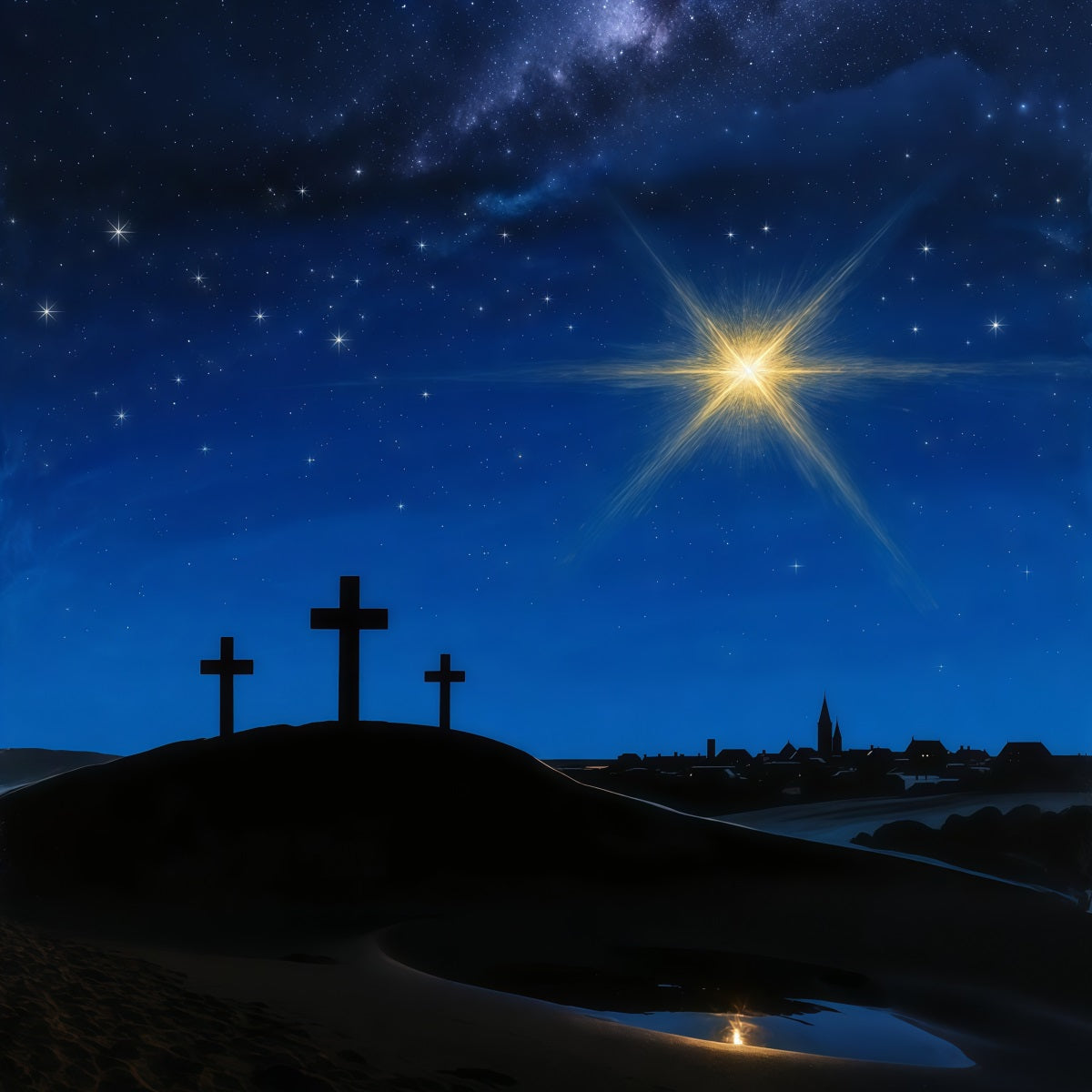 Easter Church Backdrops Bethlehem Radiant Guiding Star Easter Backdrop For Pictures LXX62-45