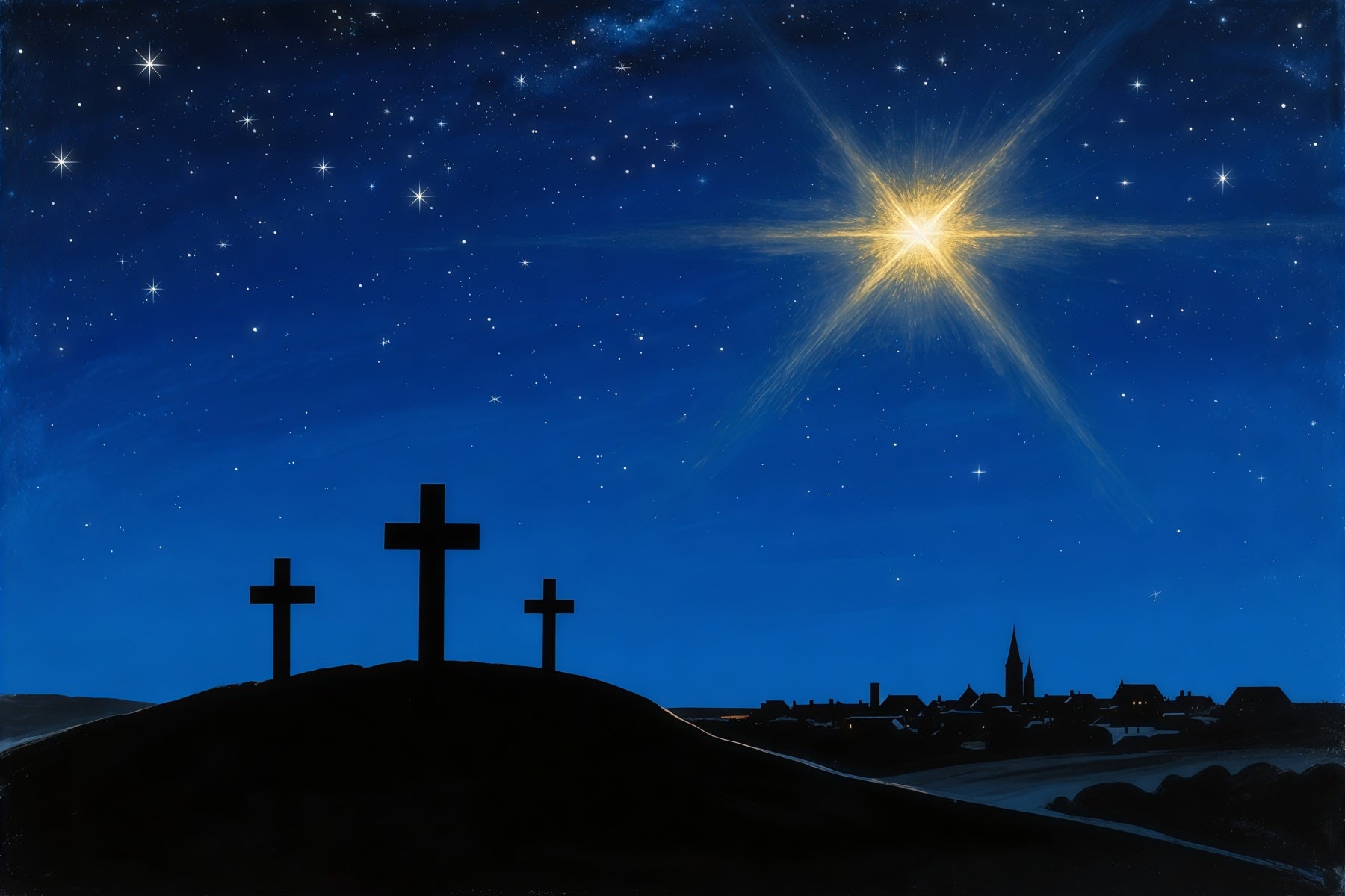 Easter Church Backdrops Bethlehem Radiant Guiding Star Easter Backdrop For Pictures LXX62-45