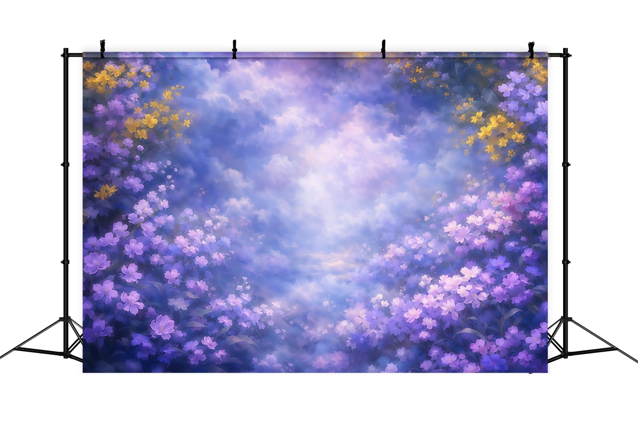 Mother's Day Portrait Backdrop Dreamy Purple Floral Cloud Mother's Day Backdrop LXX63-1
