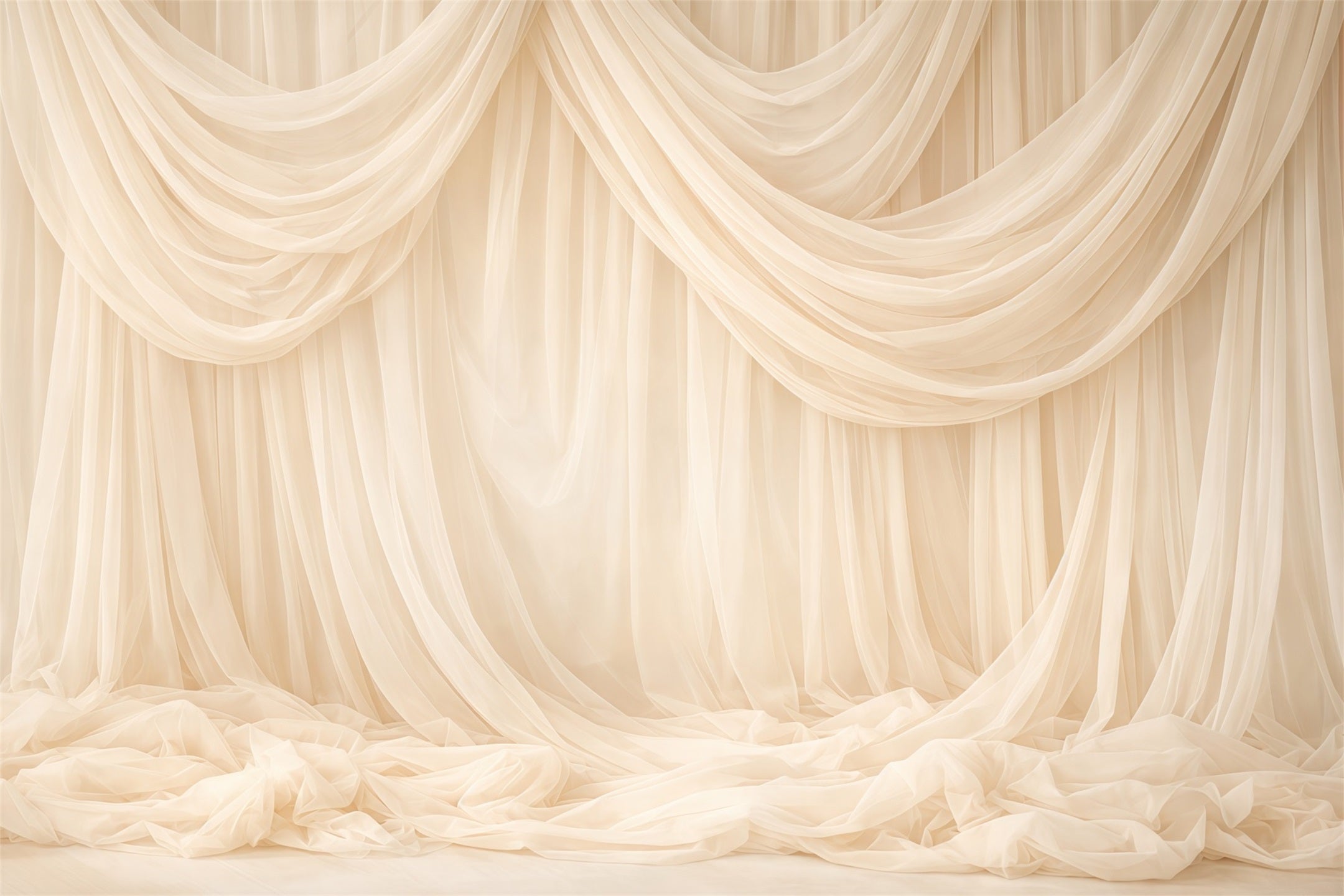 Dreamy Soft Focus Mother's Day Backdrop Elegant Ivory Sheer Drape Mother's Day Photo Backdrops LXX63-35