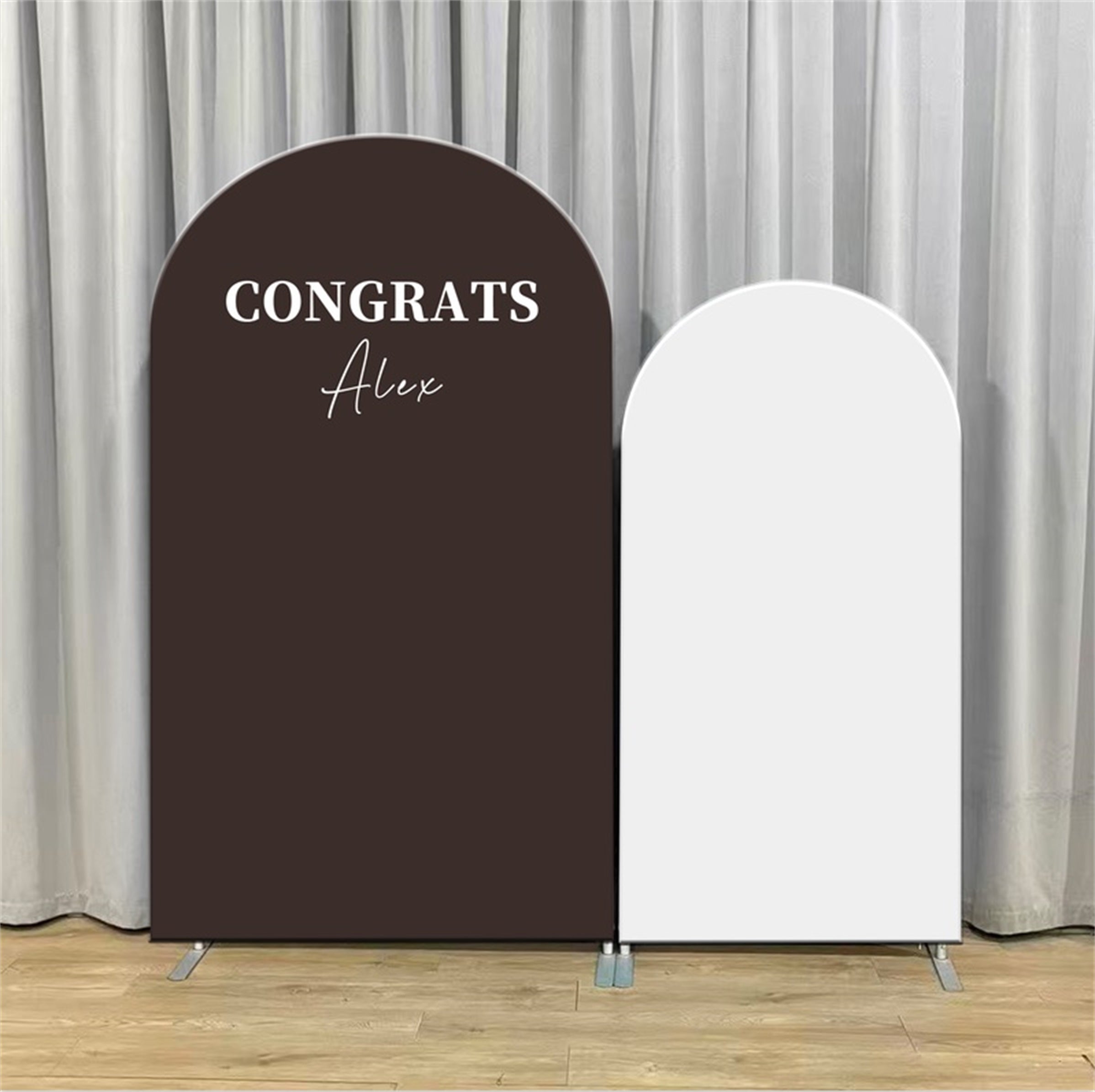 Graduation Welcome Backdrop Brown White Party Arch Custom Graduation Welcome Sign Backdrop LXX64-16