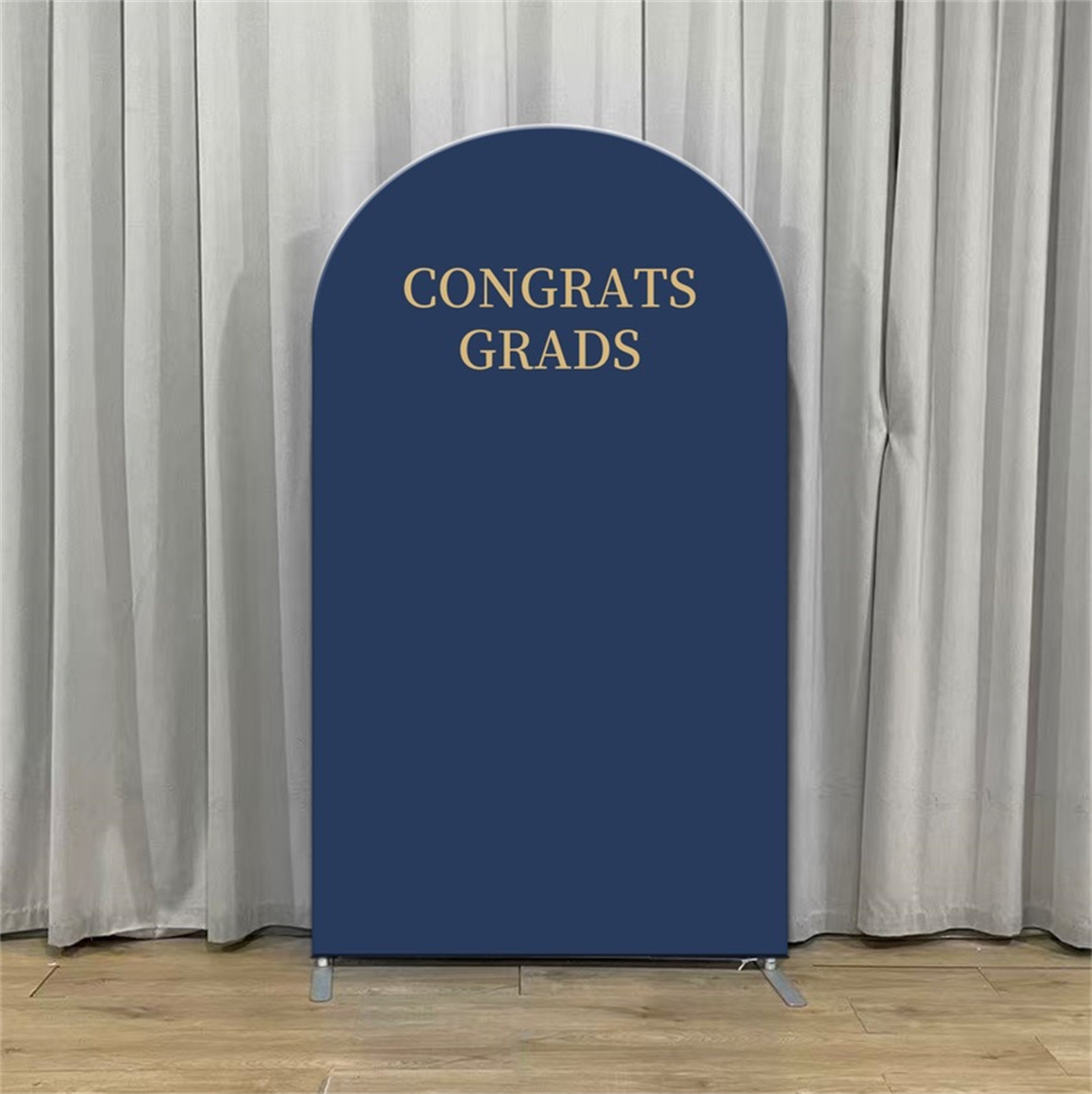 Graduation Event Backdrop Navy Gold Classic Congrats Graduation Party Event Backdrop LXX64-19